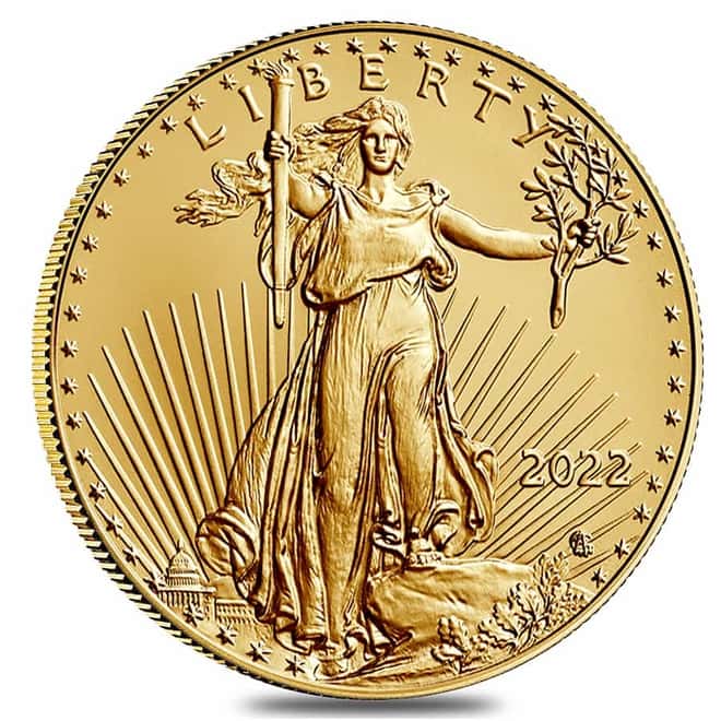 Roll of 50 - 2022 1/10 oz Gold American Eagle $5 Coin BU (Lot, Tube of 50)