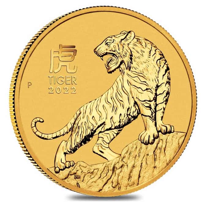 Lot of 20 - 2022 1/10 oz Gold Lunar Year of The Tiger BU Australia Perth Mint In Cap