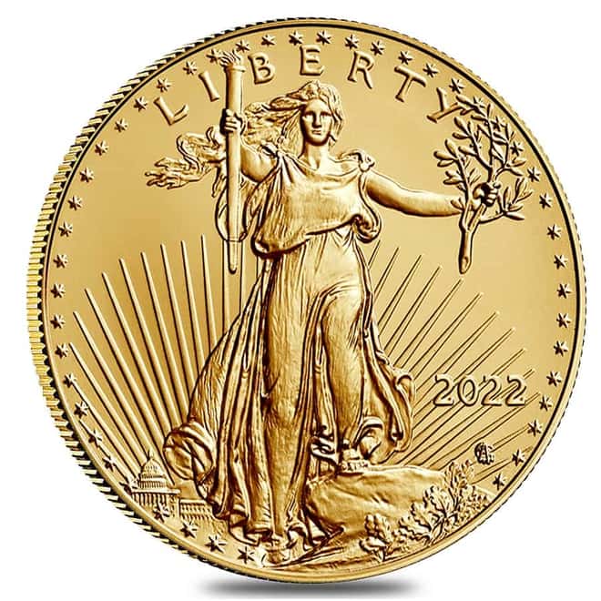 2022 1/4 oz Gold American Eagle $10 Coin BU