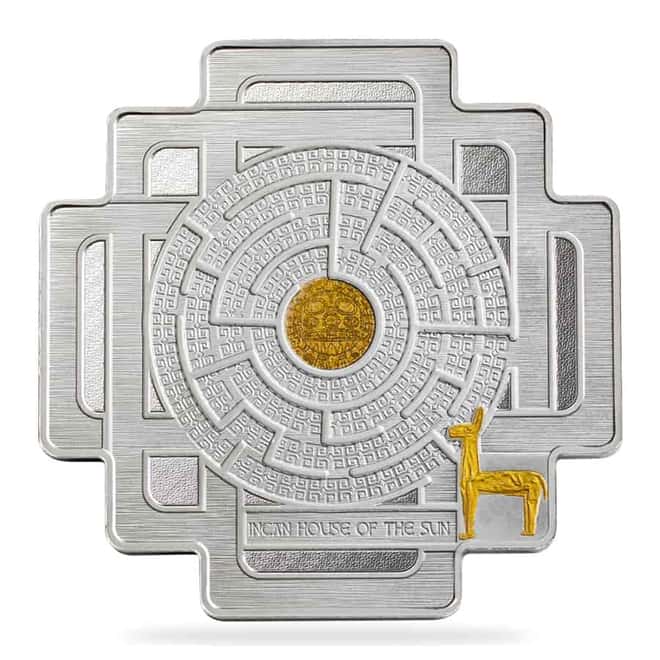 2022 1.5 oz Silver Incan House of Sun Maze Coin Solomon Islands .9999 Fine (w/Box & COA)