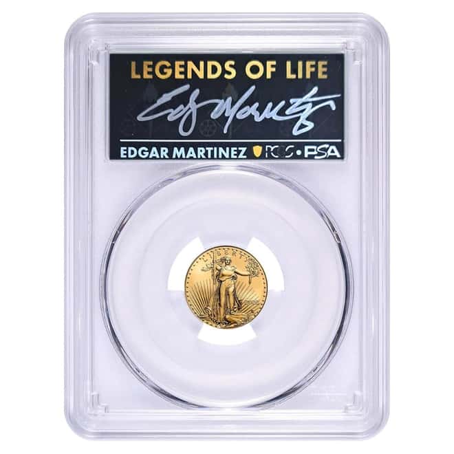 2022 1/10 oz $5 Gold American Eagle PCGS MS 70 FDOI (Edgar Martinez)