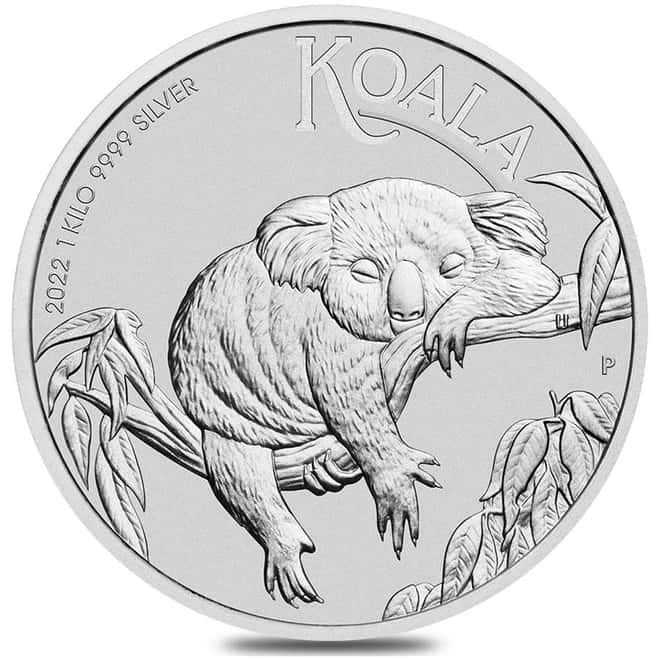2022 1 Kilo Silver Australian Koala Perth Mint .9999 Fine BU In Cap