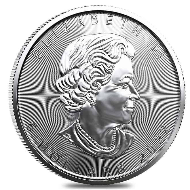 Monster Box of 500 - 2022 1 oz Canadian Silver Maple Leaf .9999 Fine $5 Coin BU (20 Roll, Tube of 25)