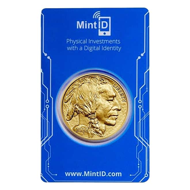 2022 1 oz Gold American Buffalo $50 Coin BU (In MintID NFC Scan Authentication Card)