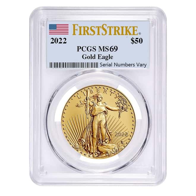 2022 1 oz Gold American Eagle PCGS MS 69 First Strike