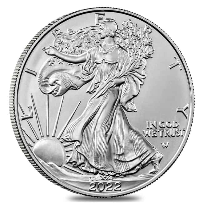 2022 1 oz Silver American Eagle $1 Coin PCGS MS 69 First Strike (Flag Label)