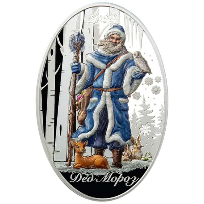 2022 1 oz Silver Father Frost Matryoshka Doll Solomon Islands $5 Coin .999 Fine (w/Box)