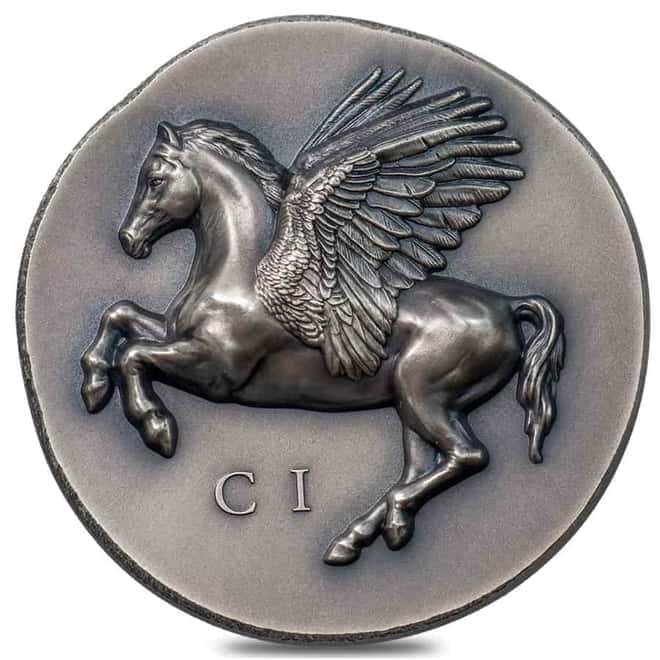 2022 1 oz Silver Pegasos - Numismatic Icons Coin Cook Islands .999 Fine (w/Box & COA)