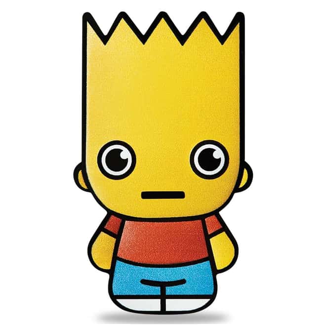 2022 1 oz Tuvalu Bart Simpson Mini Shaped Silver Coin .999 Fine (w/Box & COA)