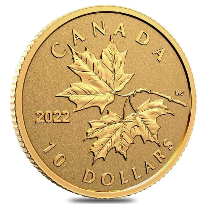 2022 Canada 1/20 oz Gold Everlasting Maple Coin .9999 Fine (w/Box & COA)