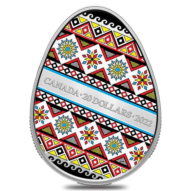 2022 Canada 1 oz Silver Pysanka Easter Egg Coin .9999 Fine (w/Box & COA)