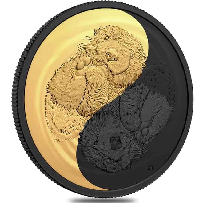 2022 Canada 1 oz Silver The Sea Otter - Black and Gold Coin Series .9999 Fine (w/Box & COA)