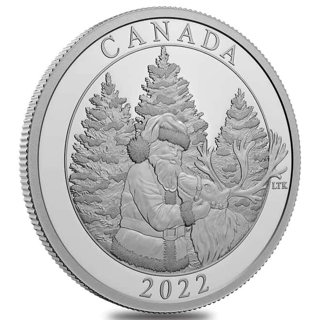 2022 Canada 3 oz Silver Magic of The Season Santa Coin .9999 Fine (w/Box & COA)