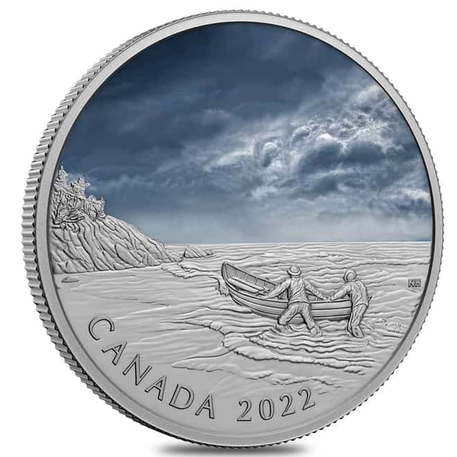 2022 Canada 5 oz Proof Silver Ghost Ship Coin .9999 Fine (w/Box & COA)