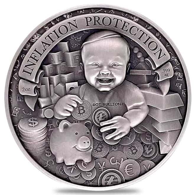 2022 Chad 2 oz Silver Inflation Protection Coin Serial #1 NGC MS 70 ER Antiqued High Relief