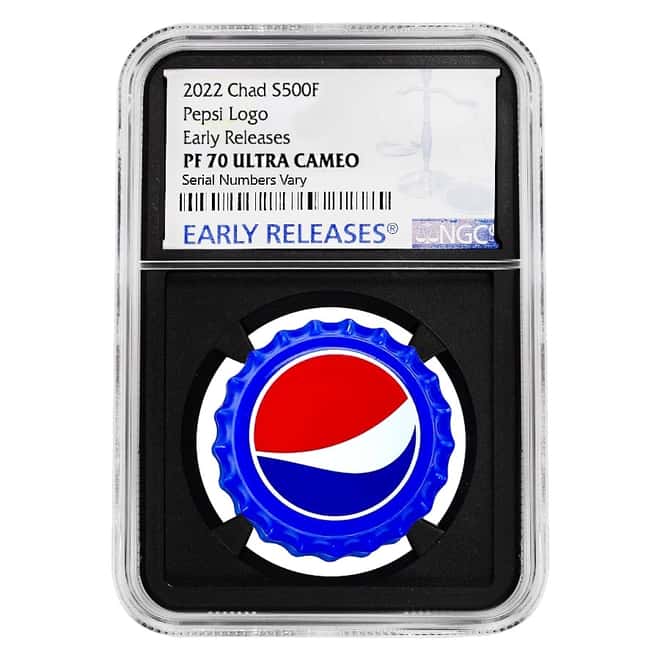 2022 Chad 6 gram Pepsi Bottle Cap Proof Silver Coin NGC PF 70 ER (Retro Core)