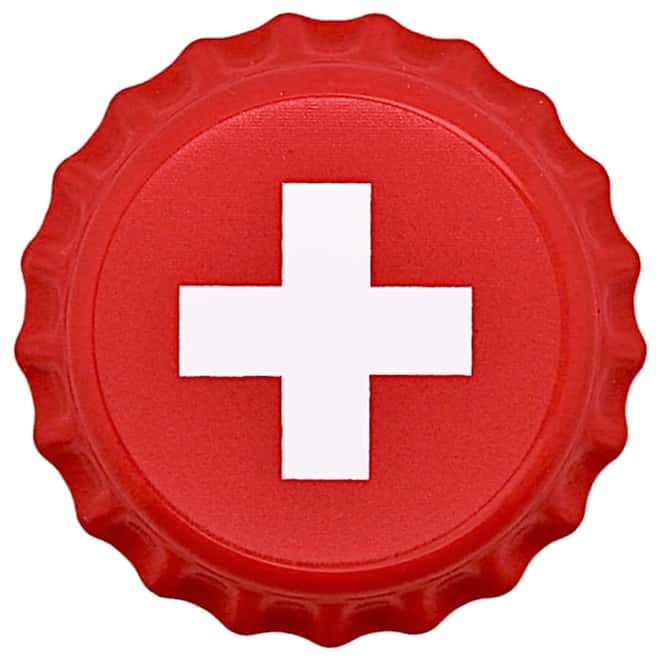 2022 Chad 6 gram World Landmarks - Switzerland Bottle Cap Proof Silver Coin .999 Fine (In Cap)