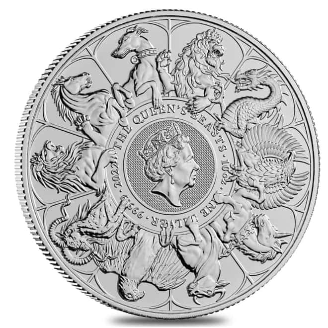 2022 Great Britain 10 oz Silver Queen's Beasts Completer Coin .9999 Fine BU