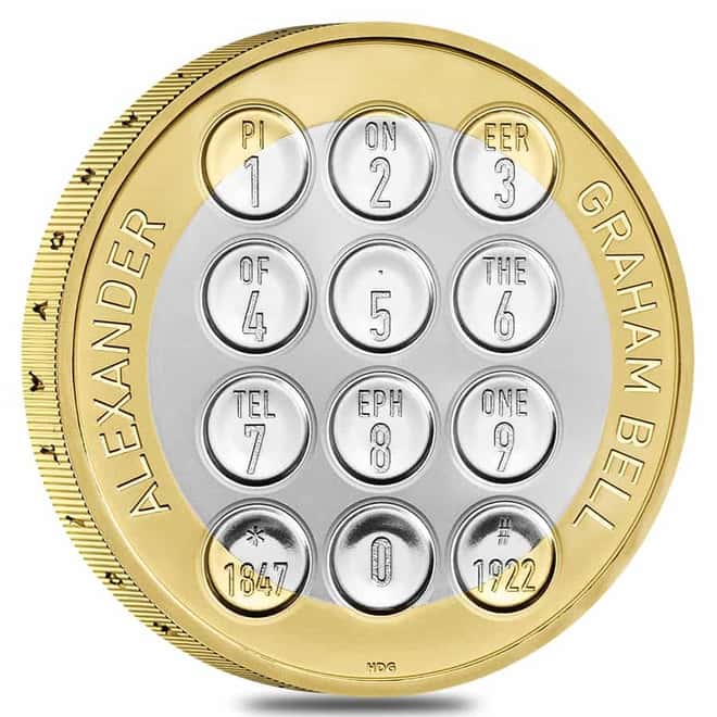2022 Great Britain 12 gram Alexander Graham Bell Proof Silver Coin .925 Fine (w/Box & COA)