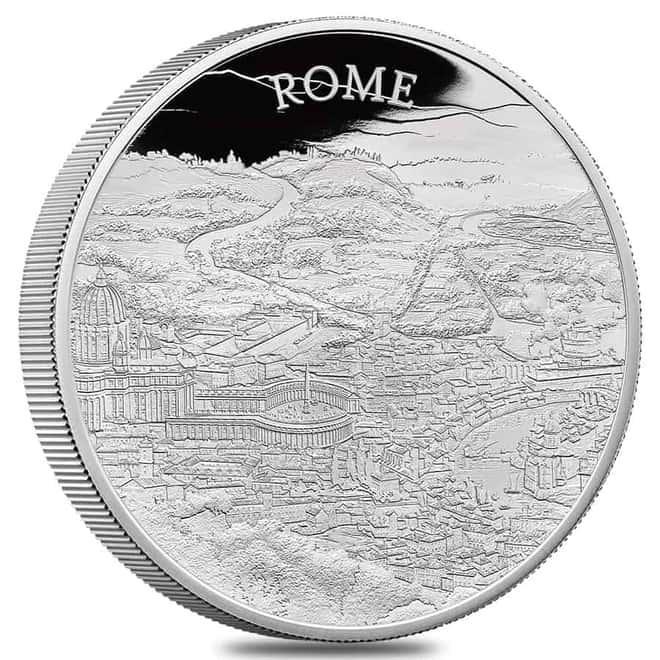 2022 Great Britain 5 oz City Views Rome Proof Silver Coin .999 Fine (w/Box & COA)