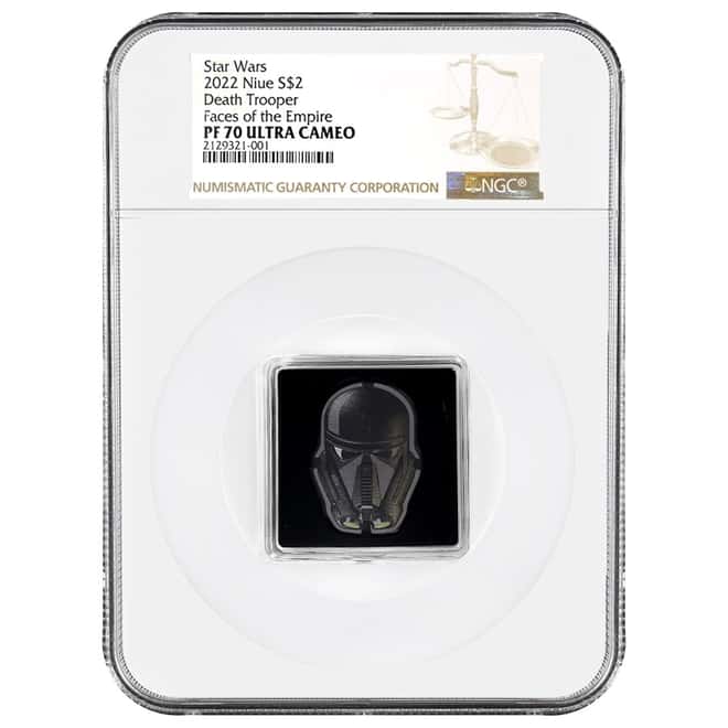 2022 Niue 1 oz Silver Death Trooper Shaped Coin Star Wars NGC PF 70 Faces of the Empire
