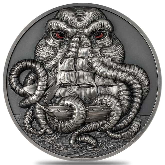 2022 Palau 3 oz Silver Lovecraft - Cthulhu Coin .999 Fine (w/Box & COA)