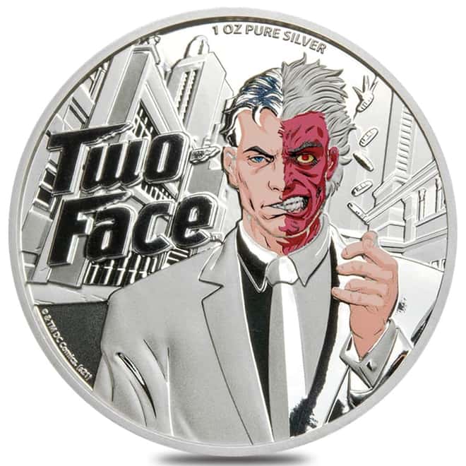2022 Samoa 1 oz DC Comics Two-Face Supervillain Silver Coin (w/Box & COA)