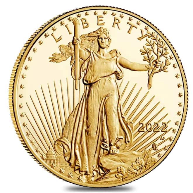 2022-W 1/2 oz $25 Proof Gold American Eagle (w/Box & COA)