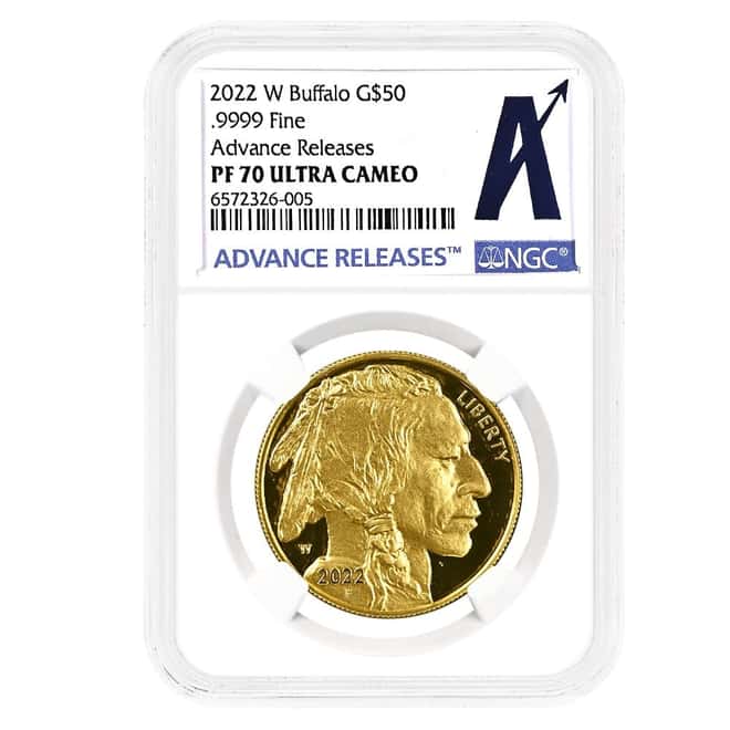 2022-W 1 oz $50 Proof Gold American Buffalo NGC PF 70 UCAM AR