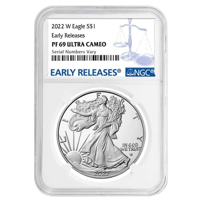 2022-W 1 oz Proof Silver American Eagle NGC PF 69 ER