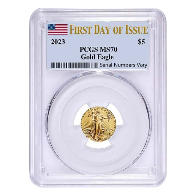 2023 1/10 oz Gold American Eagle PCGS MS 70 FDOI