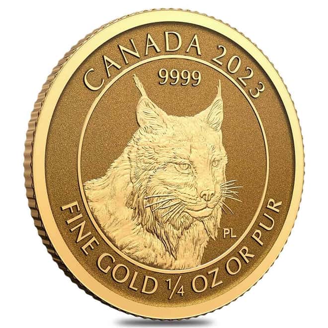 2023 Canada 1/4 oz Lynx Reverse Proof Gold Coin (Sealed)