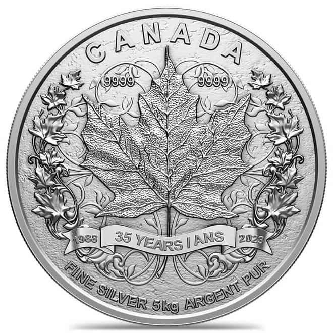 2023 Canada 5 Kilo Silver Maple 35th Anniversary Coin