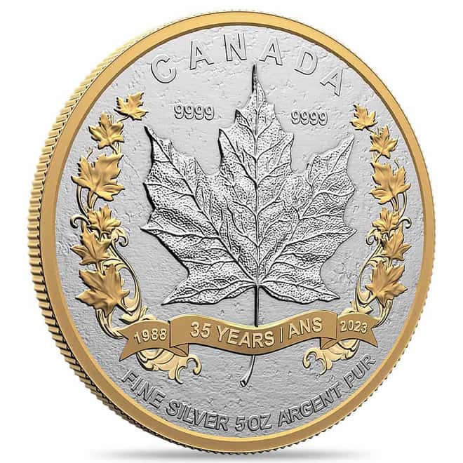 2023 Canada 5 oz Silver Maple 35th Anniversary Coin
