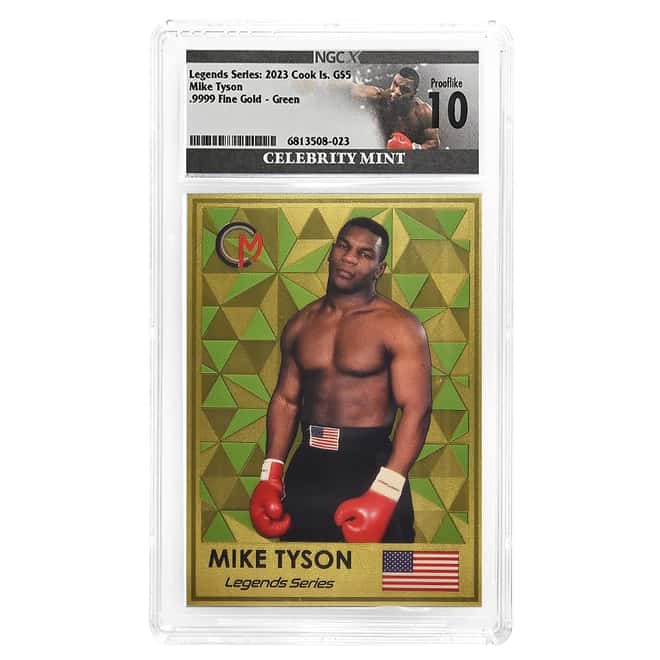 2023 Cook Islands 0.5 gram Gold Green Mike Tyson Trading Coin NGCX 10