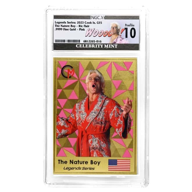2023 Cook Islands 0.5 gram Gold Ric Flair Pink Trading Coin NGCX 10