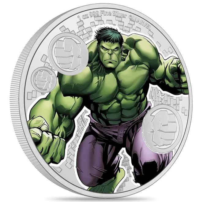 2023 Niue 1 oz Marvel Hulk Proof Colorized Silver Coin