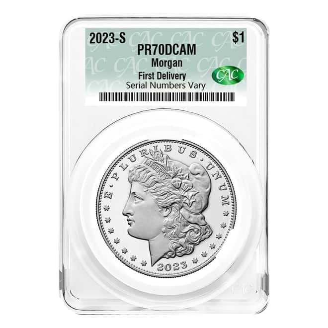 2023-S Morgan Silver Dollar CAC PF 70 First Delivery
