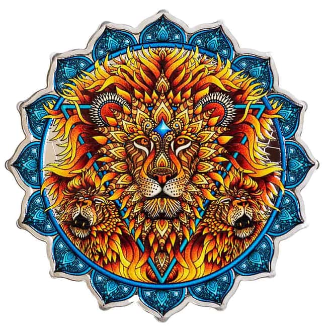 2023 SI 2 oz Lion of the 5th Chakra Colorized Silver Coin