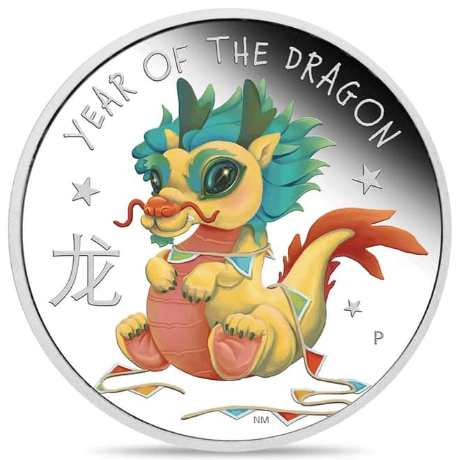 2024 1/2 oz Tuvalu Baby Dragon Proof Silver Coin