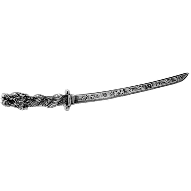 2024 2 oz Chad Antiqued Katana Sword Shaped Silver Coin .999 Fine