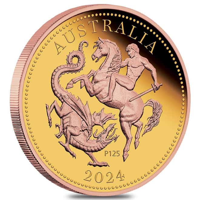2024 Australia Five Sovereign Proof Gold Coin Perth Mint 125th Ann