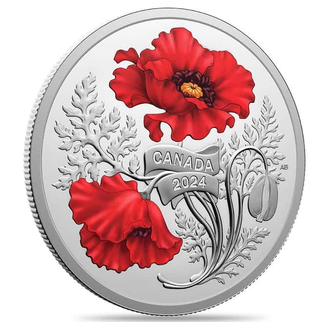 2024 Canada 1 oz Remembrance Day Colorized Silver Coin .9999 Fine
