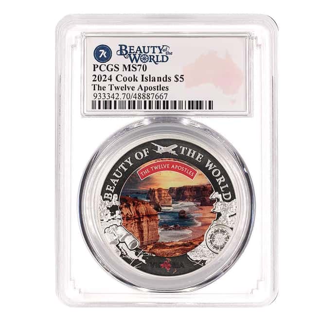 2024 Cook Islands 1 oz Beauty of the World Twelve Apostles Silver Coin PCGS MS 70