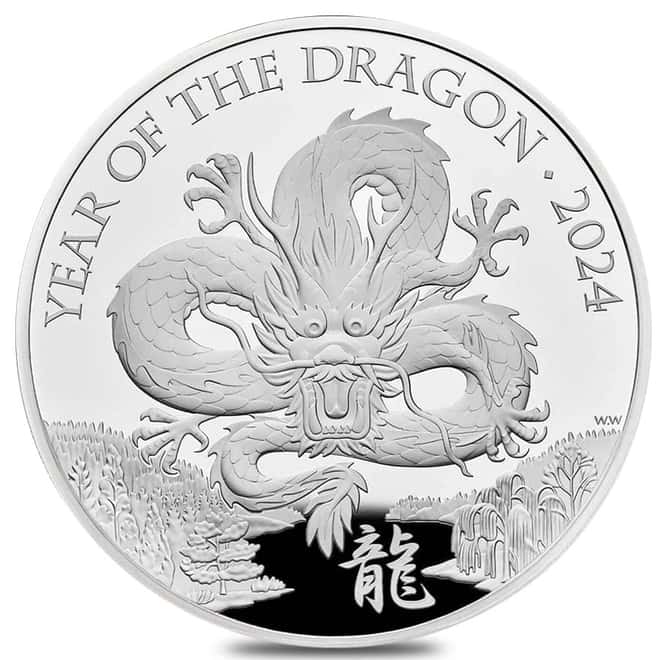 2024 Great Britain 1 Kilo Lunar Dragon Proof Silver Coin