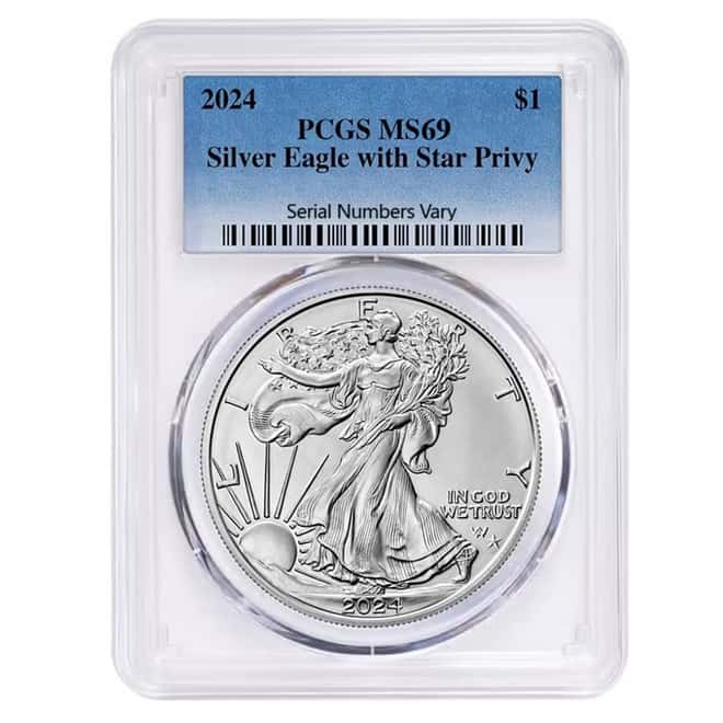 2024 (P) Star Privy 1 oz Silver American Eagle PCGS MS 69