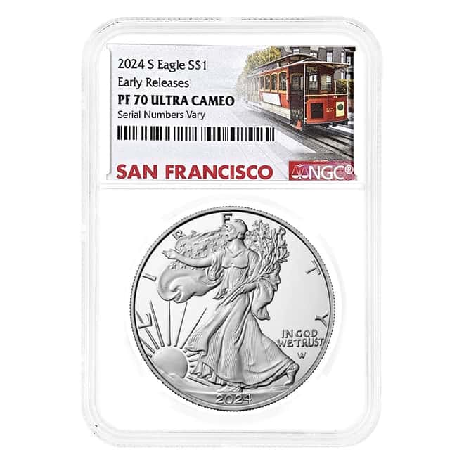 2024-S 1 oz Proof Silver American Eagle NGC PF 70 ER SF Label