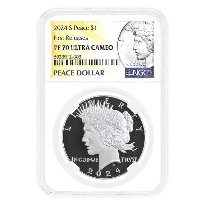 2024-S Peace Silver Dollar Proof Coin NGC PF 70 UCAM FR