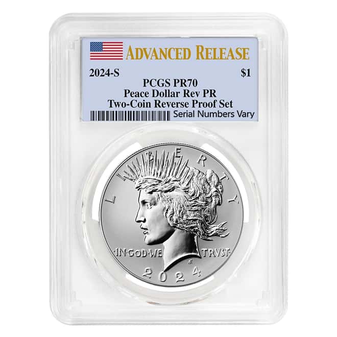 2024-S Peace Silver Dollar Reverse Proof PCGS PF 70 AR