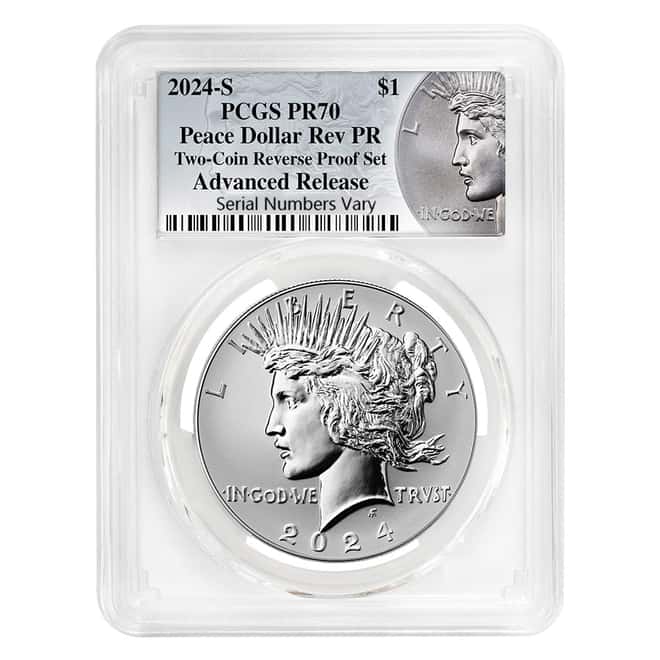 2024-S Peace Silver Dollar Reverse Proof PCGS PF 70 AR (Peace Label)